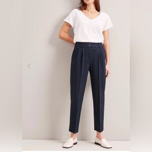 Cefinn Tristan Tapered Wool Trousers Navy 6
